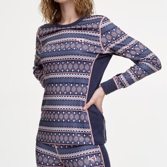 Kari Traa Long Sleeve Top Activewear Thermo Base Layer Lune Gray Pink Medium - Picture 1 of 14